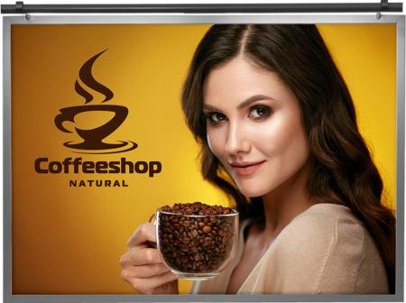 Werbeschild Großfläche wandbefestigt und angeleuchtet mit Beispielwerbung